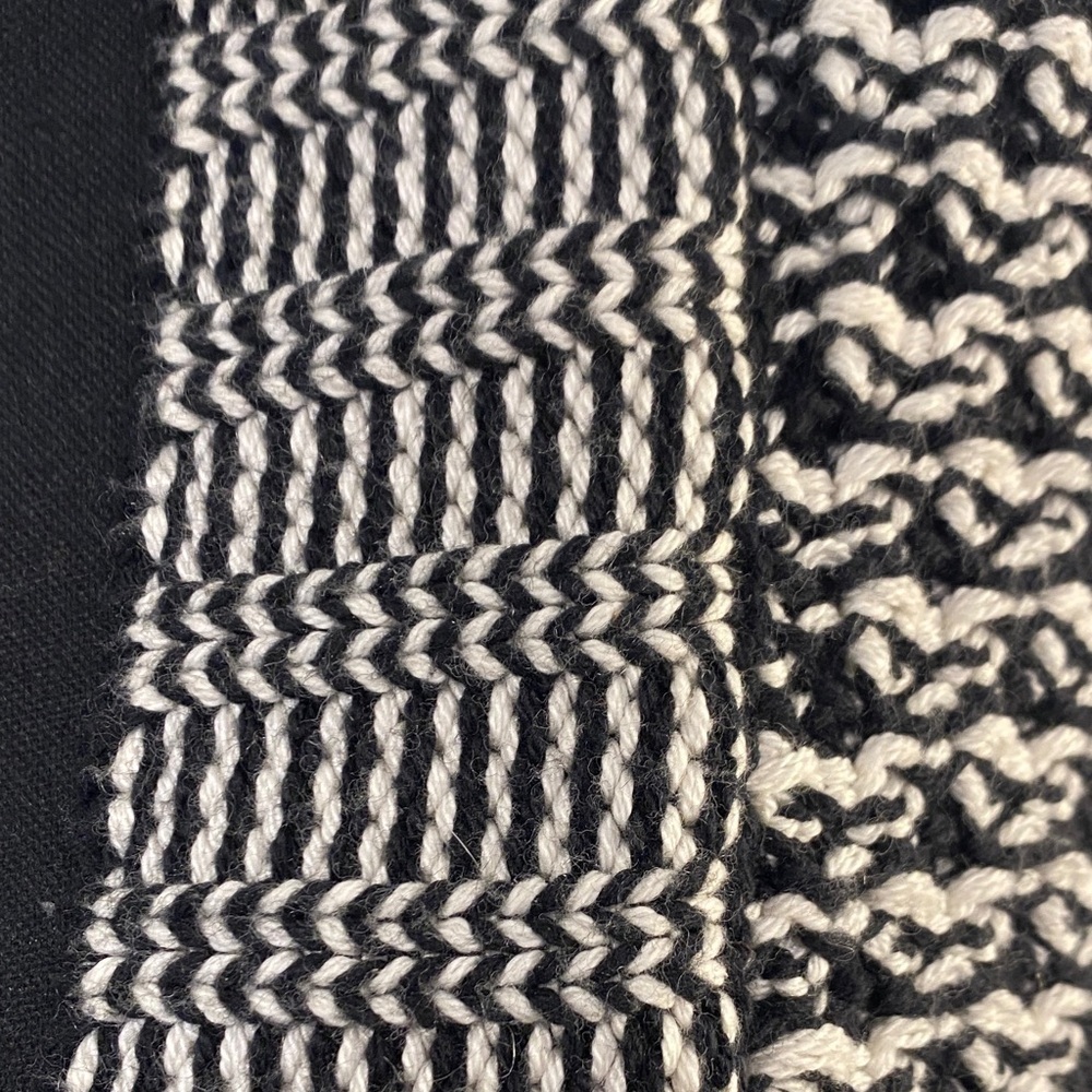 Talbots Cardigan | Open Front | Black White Textured Knit | Size S - Picture 4 of 11